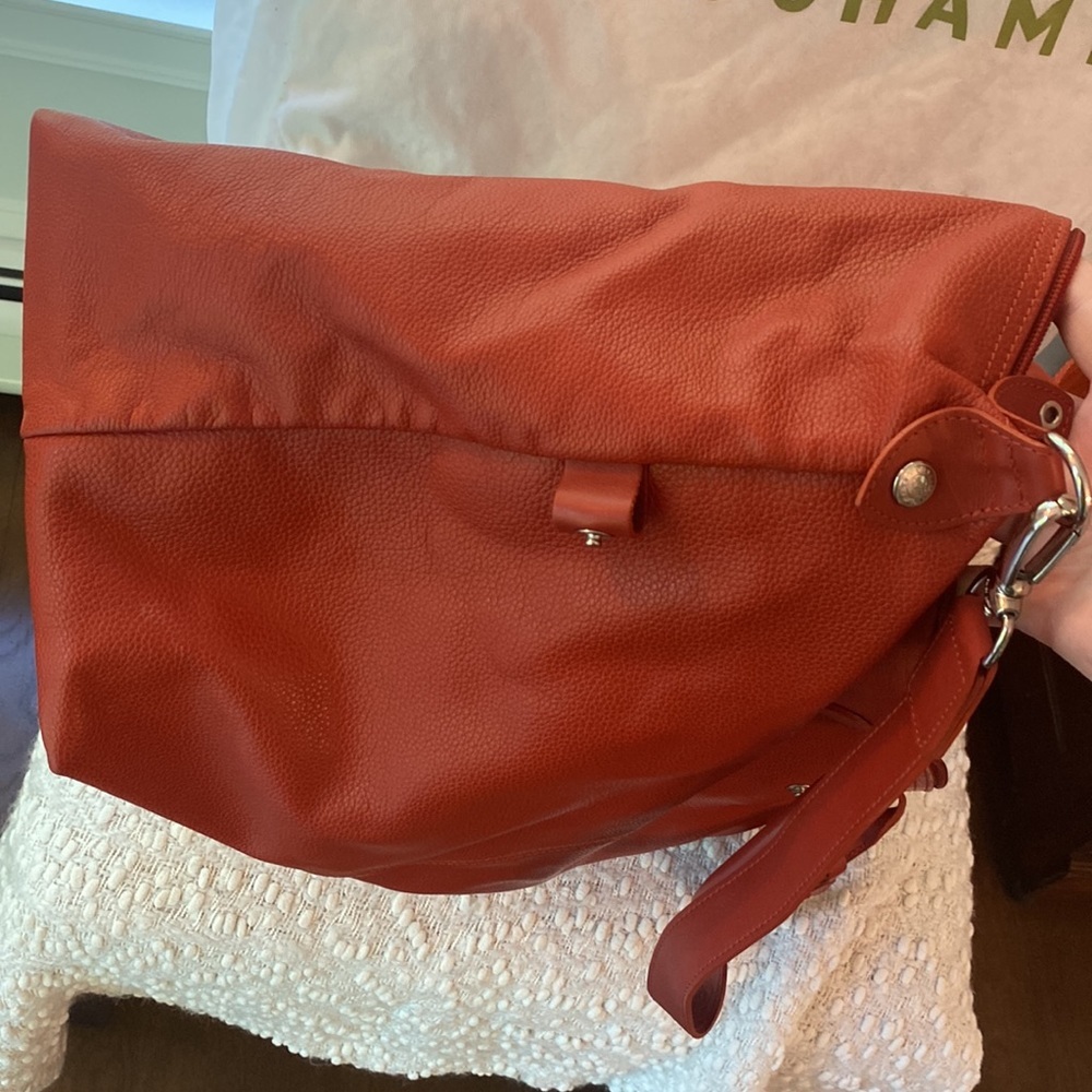 🌾Longchamp Rich Orange 🌾XLarge Leather Travel ✈️ Bag🌾 - Picture 5 of 17